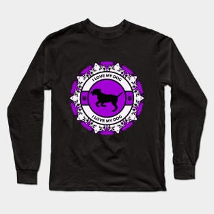 Purple/Violet I Love My Dog Long Sleeve T-Shirt